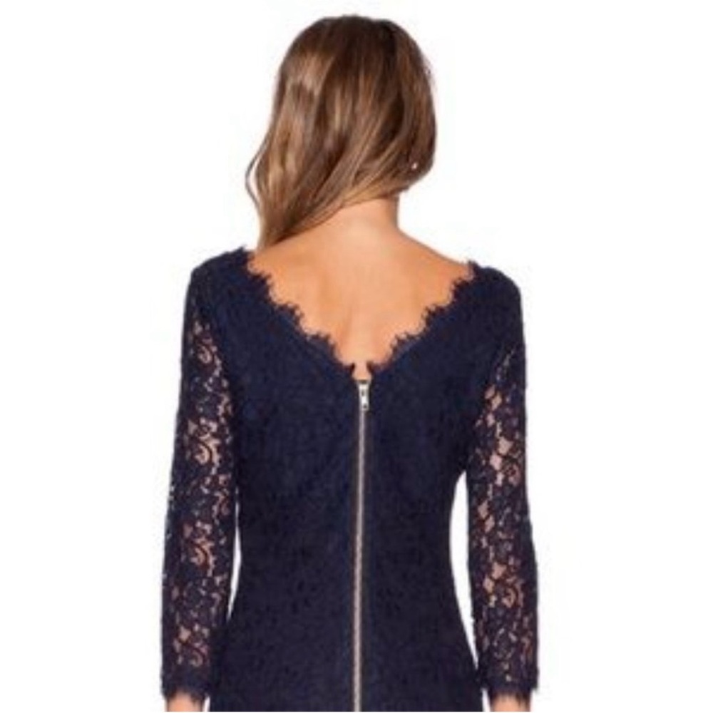 Diane Von Furstenberg Zarita Navy Blue Lace Dress - Picture 4 of 9